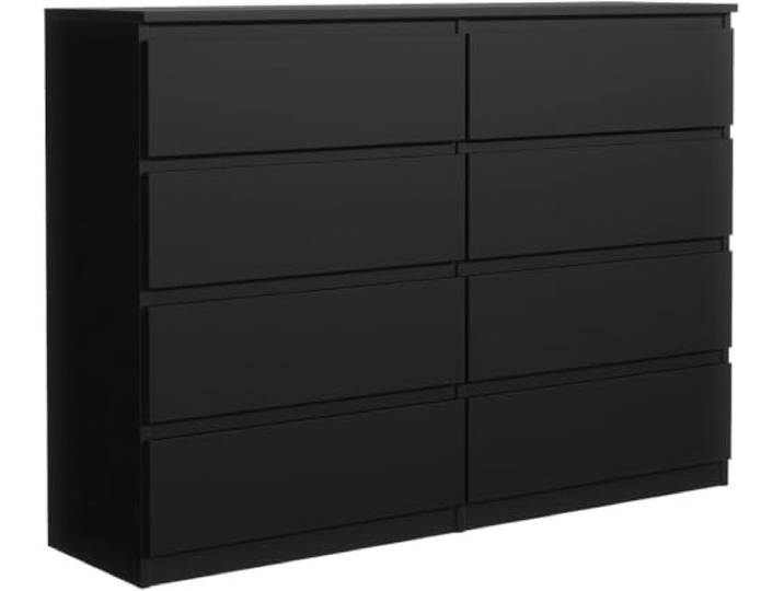 MebLocker Kommode mit Schubladen Schwarz 120x101,5x39 cm - Sideboard für Wohnzimmer Flur Schlafzimmer - Moderner Schubladenschrank - Kommodenschrank - Schlafzimmermöbel