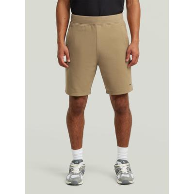 Trainingsshorts G-STAR "Structured Jersey Shorts", Herren, Gr. S, beige (safari), Obermaterial: 64% Polyester, 34% Baumwolle, 2% Elasthan, Hosen