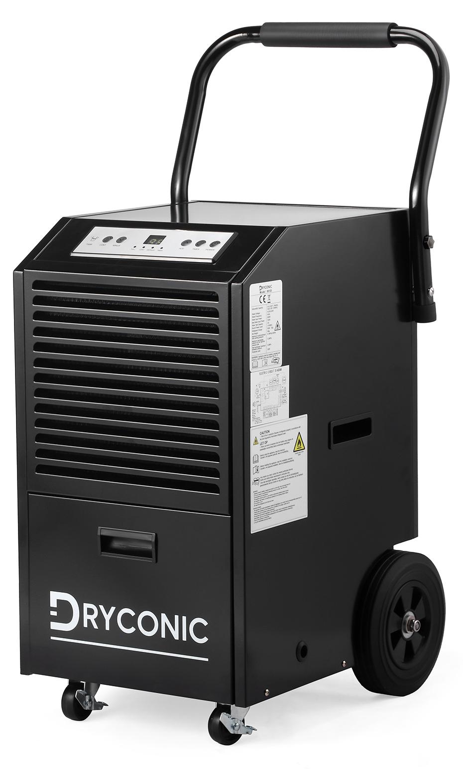 Dryconic Luftentfeuchter 50 l/Tag - professioneller Bautrockner - kontinuierlicher Abluftbetrieb - 5,5-l-Wassertank