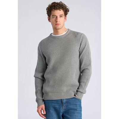 Strickpullover LINDBERGH "Strickpullover Relaxed Fit", Herren, Gr. M, grau (grau mel), Obermaterial: 60% Baumwolle, 40% Polyester, Rundhals, Pullover Strickpullover