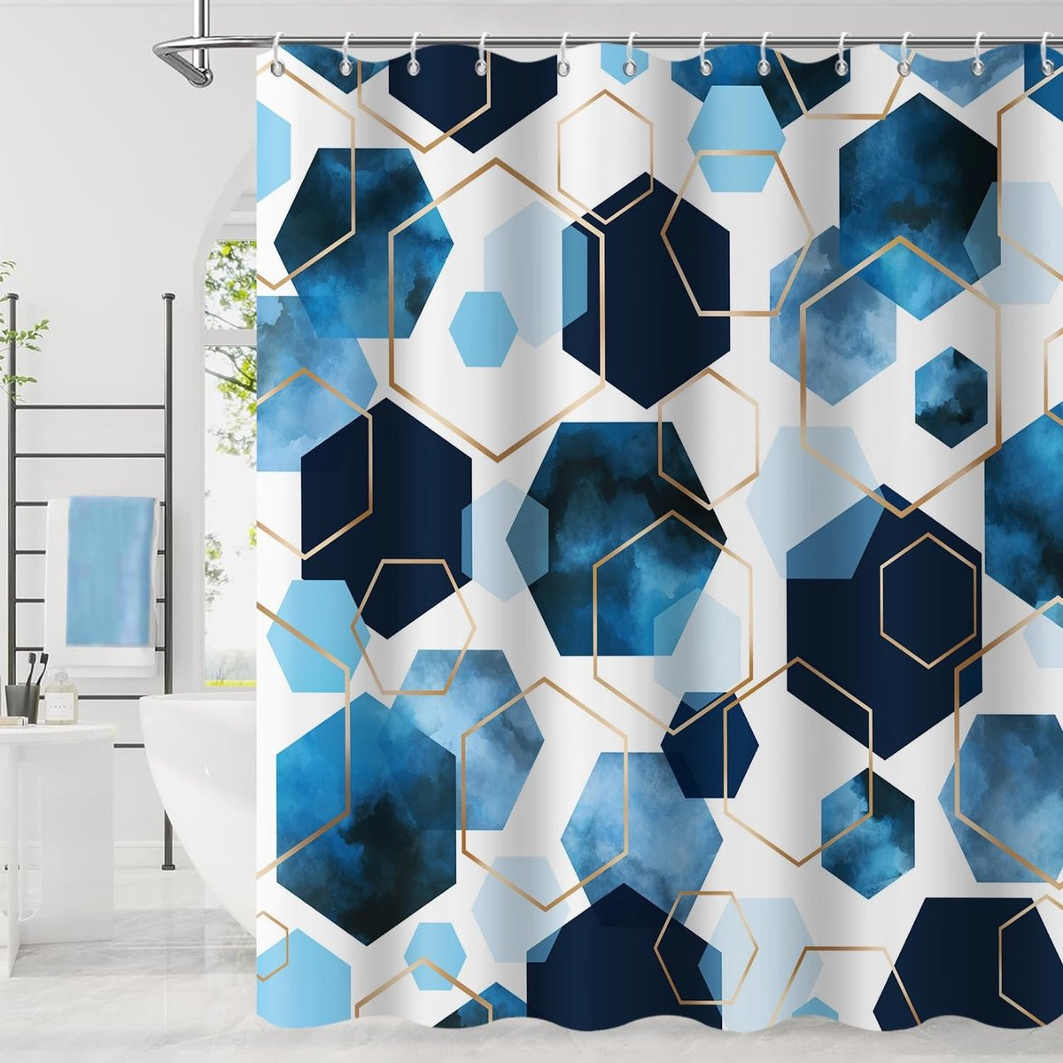 Omgoods Douchgordijn Modern Abstract Kunst, Waterdicht en Machinewasbaar, 180 x 180 cm