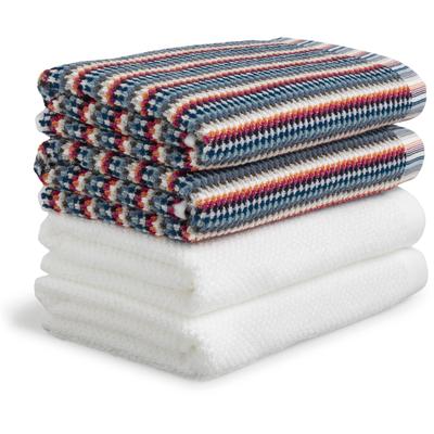 Handtuch Set MÖVE "Bliss Handtuch Set", bunt (weiß), 4, Walkfrottier, Walkfrottier, Obermaterial: 100% Baumwolle, Handtuch-Sets, Perlstruktur mit leichtem Massageeffekt