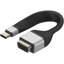 Techly Typ C auf VGA Buchse Flex Adapter, Video Adapter, Schwarz