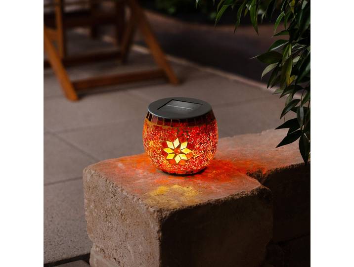esotec lampe solaire pour l'extérieur BRILLANT mosaïque verre brisé lampe de table IP44 102066
