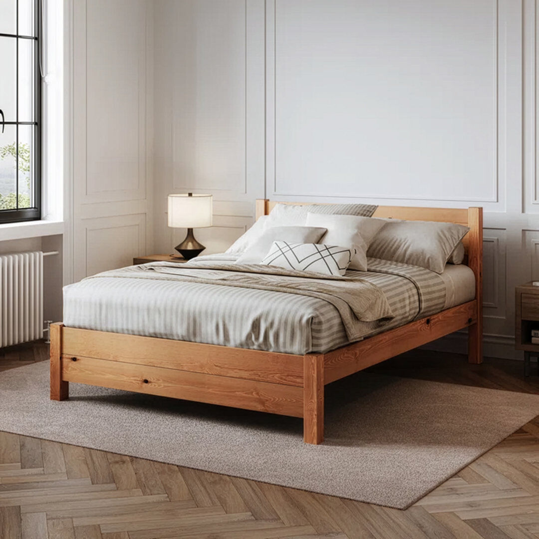 Mercury Edgecumbe Solid Wood Bed Light Wood Double (4'6)