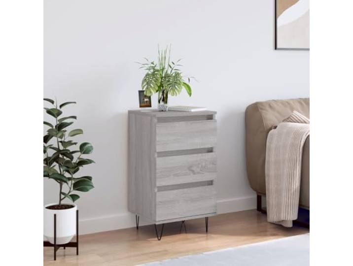 HEFZGDB Weißes Sideboard mit 3 Schubladen aus Holzwerkstoff und Metallbeinen, Modernes Sideboard mit Wandhalterung für sichere Befestigung, mit Stauraum für Wohnzimmer, Zeitloses Design