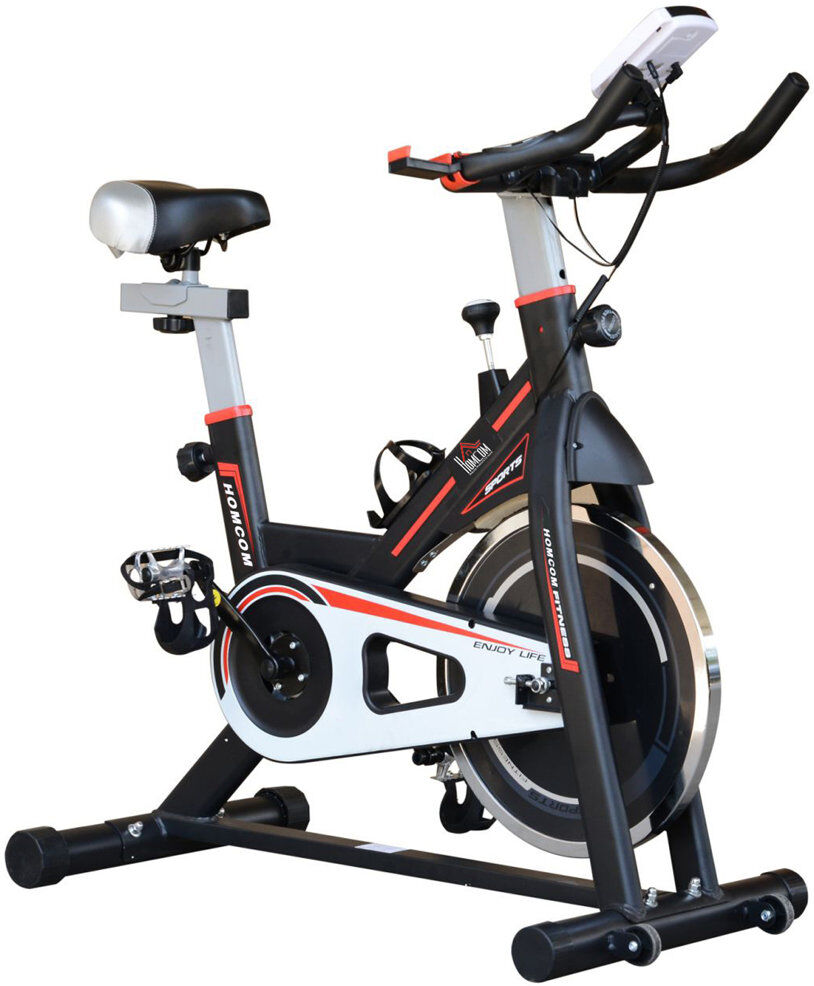 HOMCOM Exercise Bike with 8kg Flywheel, Heart Rate Sensor, Black