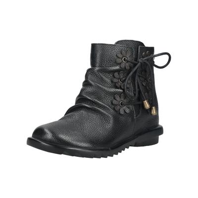 Schnürstiefelette LAURA VITA "LAURA VITA Stiefelette Leder", Damen, Gr. 37, schwarz, Leder, Schuhe Schnürstiefelette