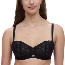 Chantelle BH Origins Lace Unlined Demi Bra Schwarz Nylon D 90 Damen