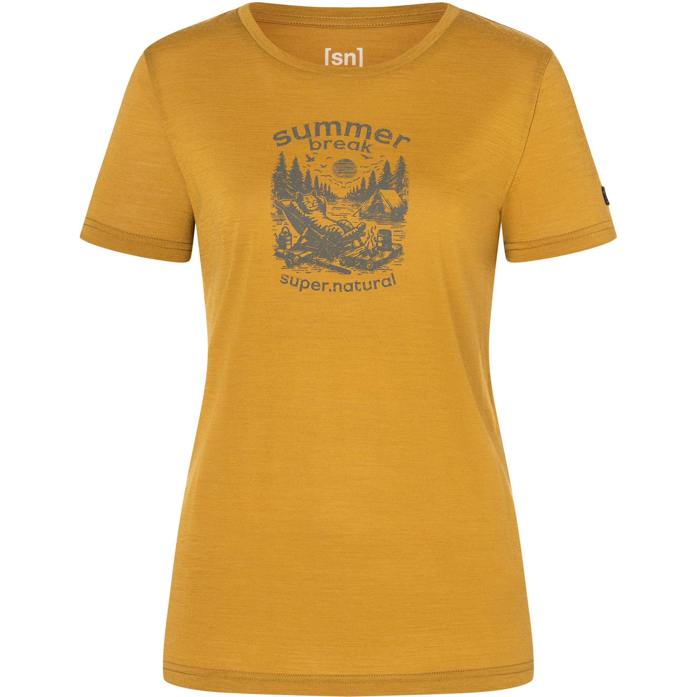Super.Natural Summer Break Damen T-Shirts gelb Größe M Lifestyle Hautfreundlich Merinowolle