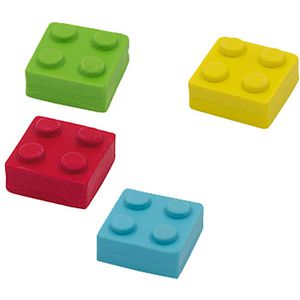 Wedo Radiergummi Bricky, Bausteine, für Bleistifte, aus Kunststoff, 4 Stück