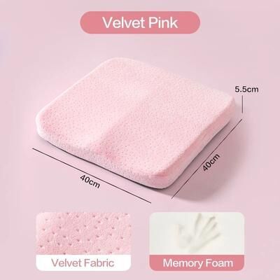 Uplifted Finds Ergonomic Memory Foam Office Cushion For Chair Car And Tailbone Support velvet Pink