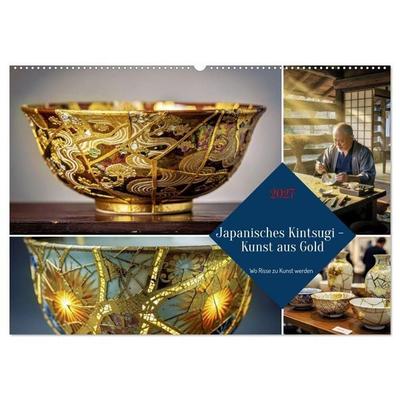 Japanisches Kintsugi - Kunst aus Gold (Wandkalender 2027 DIN A2 quer), CALVENDO Monatskalender