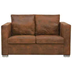Helloshop26 - 2-Sitzer Sofa Wohnzimmer Wohnbereich Haus Indoor 137 x 73 x 82 cm Kunst-Wildleder 02_0020772
