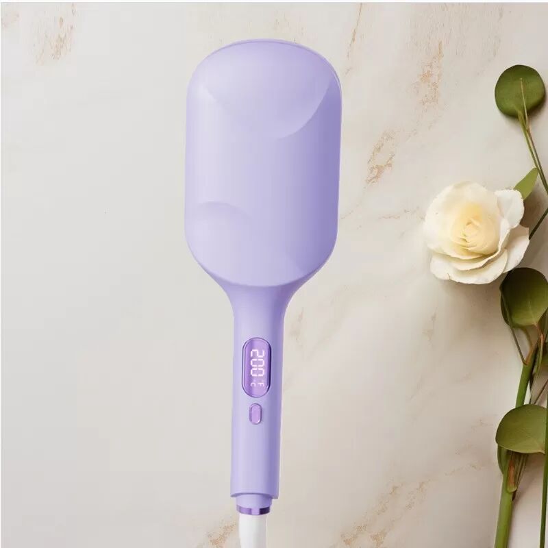 INF 40mm Lockenstab mit großem Durchmesser für tiefe U-Locken, Negativ-Ionen-Technologie und LCD-Display Violett