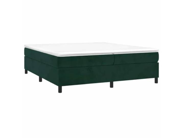 PUGYNBK Boxspringbett aus Samt, Dunkelgrün, 200 x 200 cm Taschenfedern, mittelharte Halterung, weicher Schutz, Latten aus Holz