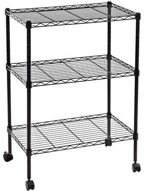 karlinc 3 Tier Heavy Duty Wire Shelving Unit Rack Rolling Cart Shelf Organizer On Wheels