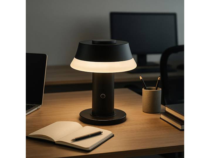 OTTO HOME LED Tischleuchte Arnett , schwarz, 1, Ø 15cm H: 16,5cm, 1 Stk., Leuchten, akkubetrieben, 17 cm, 240 lm, per wireless charging & USB ladbar, LED Tischleuchte