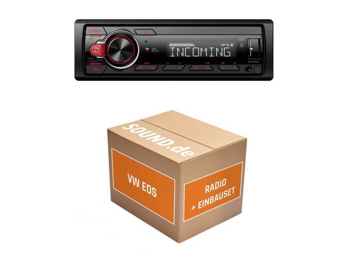 JUST SOUND best choice for caraudio Autoradio Pioneer MVH330 für VW EOS Lenkradbedienung Schwarz Bluetooth Autoradio (RDS, AM/FM Radio, Animiertes Display, Freisprecheinrichtung, 1 DIN)