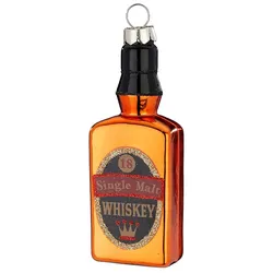 Christbaumschmuck Glas 11,5cm Whiskyflasche Figur Handbemalt Weihnachtsbaum Anhänger Weihnachten Christbaumanhänger Weihnachtsbaumschmuck Whisky Braun