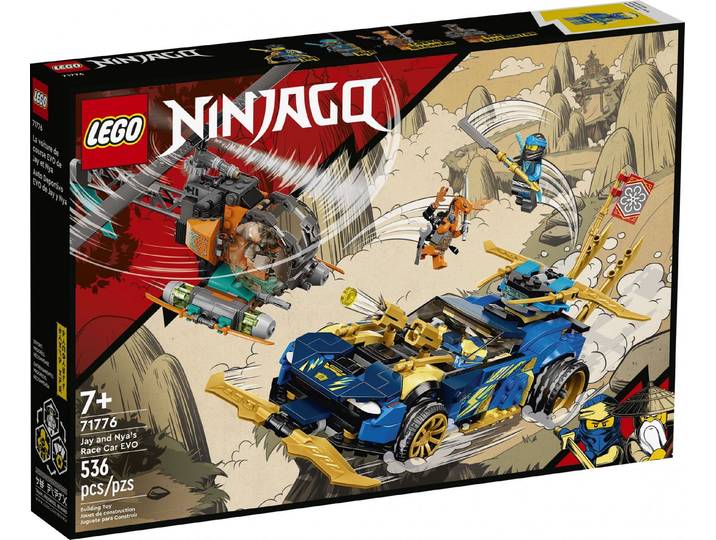 LEGO® LEGO® Ninjago 71776 Jays und Nyas Rennwagen EVO Konstruktionsspielsteine, (536 St)