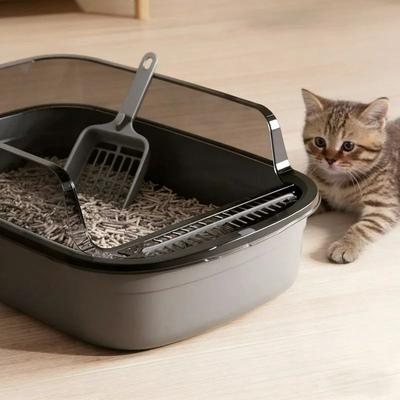 Uplift Essentials Semi Enclosed Splashproof High Side Litter Box Semi Enclosed Splashproof High Side Litter Box