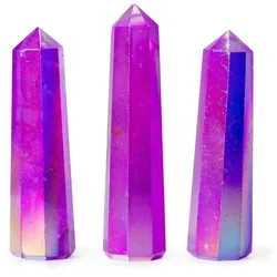 Gemstone Obelisk Point approx 9cm - Aurura Crystal Quartz - Purple