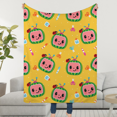 Shop Station Cocomelon Blanket For Kids Ultra Soft Kids Fleece Blanket & Plush Baby Throw For Sofa, Bed & Travel e 39.37 59.06 In