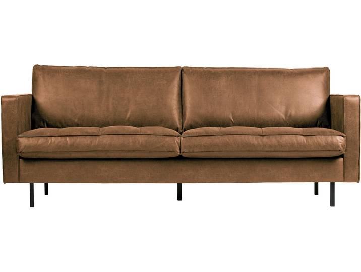 2,5-Sitzer WOOOD Rodeo Classic Recycling-Lederfaser-Verbundstoff H 83 x B 230 x T 88 cm , braun (cognac), B:230cm H:83cm T:88cm, Sofas, 2 5-Sitzer, Tragkraft 200 kg, Metallbeine, pleigleicht, Gute Verschleissfestigkeit