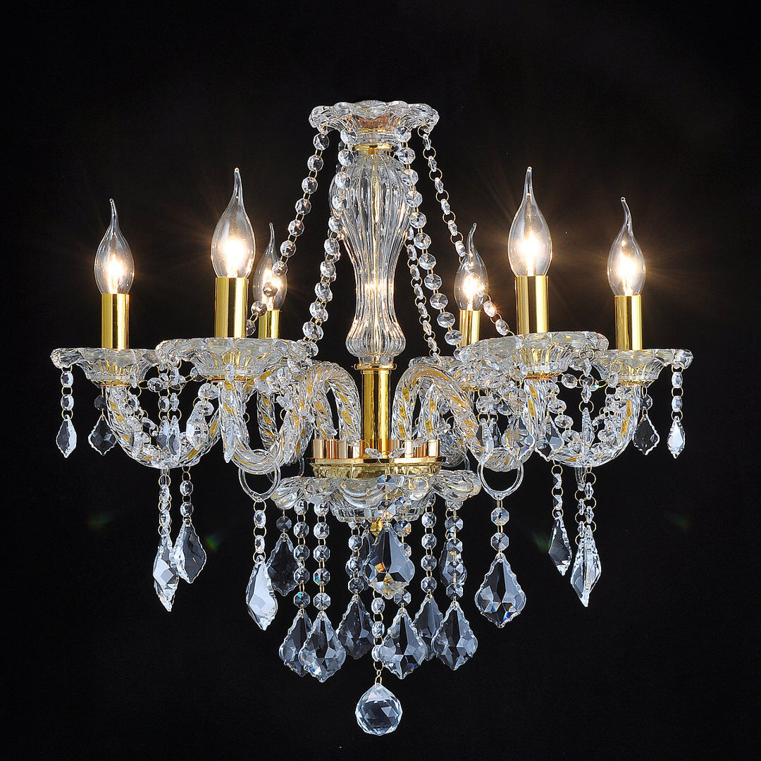Mercer41 Alfaro Crystal Chandelier Golden 60cm H x 55cm W x 60cm D
