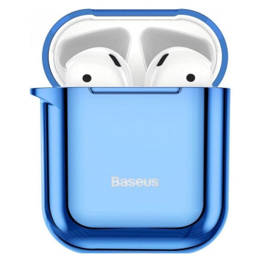 Baseus Metallic Shining Ultra-thin Silicone Protector Case with Hook for AirPods 1/2 (Ladecase Hülle) (BASEUS)
