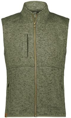 Holloway 223542 Alpine Sweater Fleece Vest in Olive Heather size Small   Polyester