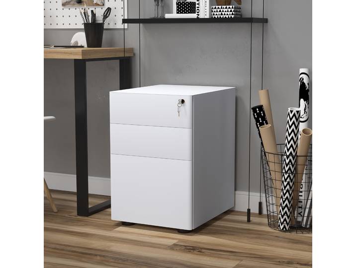 Caisson Bureau 3 Tiroirs Verrouillables Acier