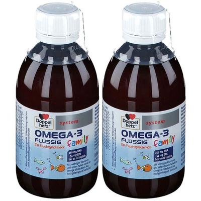 Doppelherz Omega-3 flüssig family system x2 2x250 ml Flüssigkeit zum Einnehmen