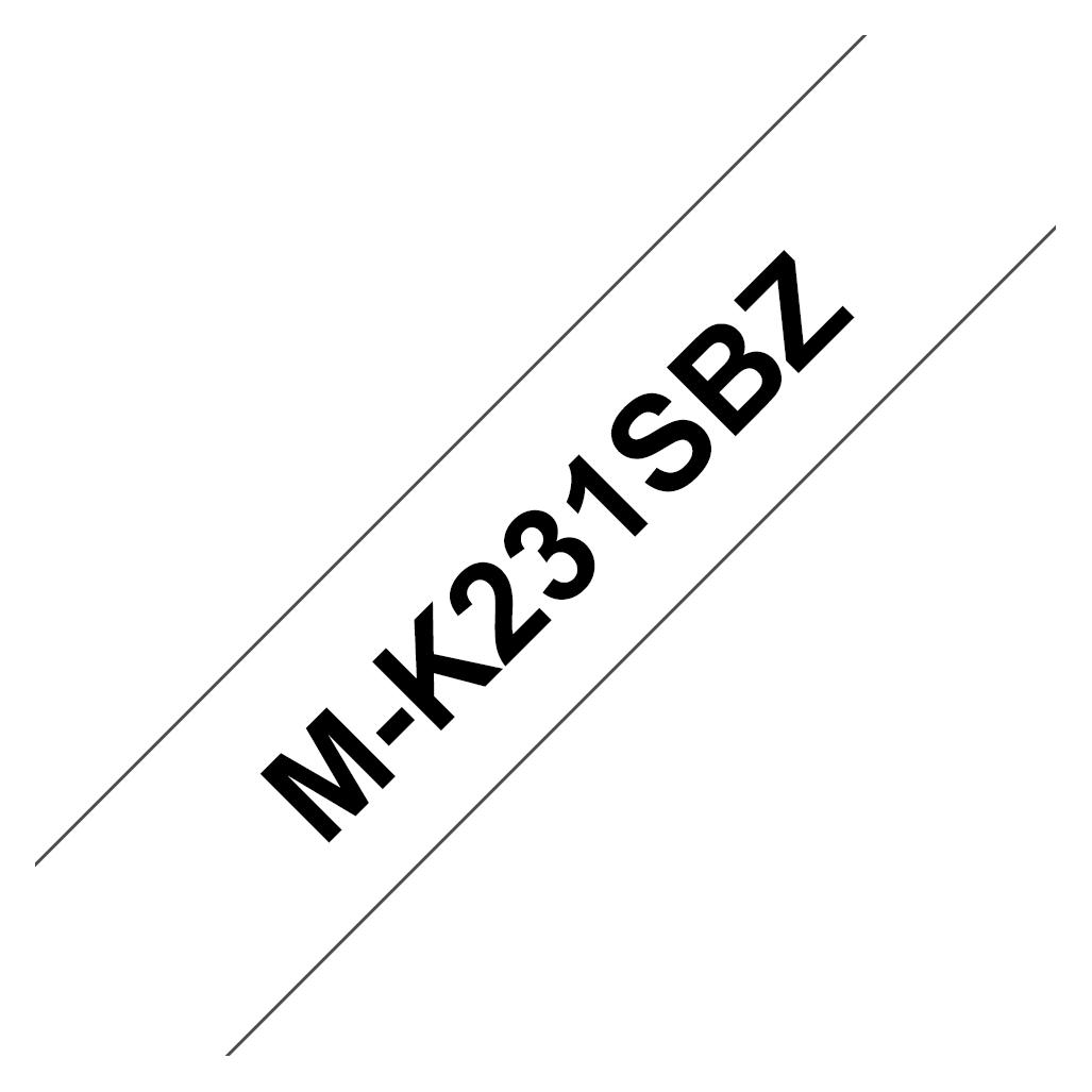 Brother MK-231BZ DirectLabel schwarz auf weiss 12mm x 8m Schwarz Weiss P-Touch M 9-12mm (1.20 cm, Schwarz, Weiss) (MK231BZ)
