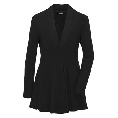 Sweatjacke GOLDNER "Kurzgröße Leichte Shirtjacke lila mit Stretch", Damen, Gr. 19, schwarz, Obermaterial: 95% Polyester PES. 5% Elasthan EL., festlich, normal, eng Tubular, Sweatjacken Sweatjacke, Mit Teilungsnaht hinten für eine elegante Weite