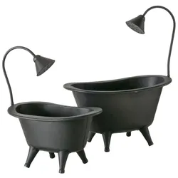 Boltze Übertopf Wanne, 2er Set, 30 - 38 cm, schwarz