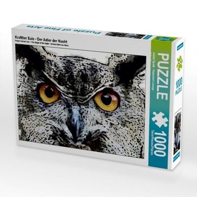 CALVENDO Puzzle Krafttier Eule - Der Adler der Nacht | 1000 Teile Lege-Größe 64 × 48 cm Foto-Puzzle für glückliche Stunden