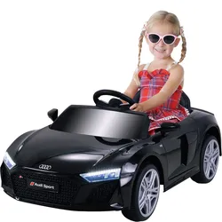 Kinder-Elektroauto Audi R8 Spyder lizenziert, 60 Watt, LED-Scheinwerfer, Musik, Hupe, Fernbedienung, (Schwarz)
