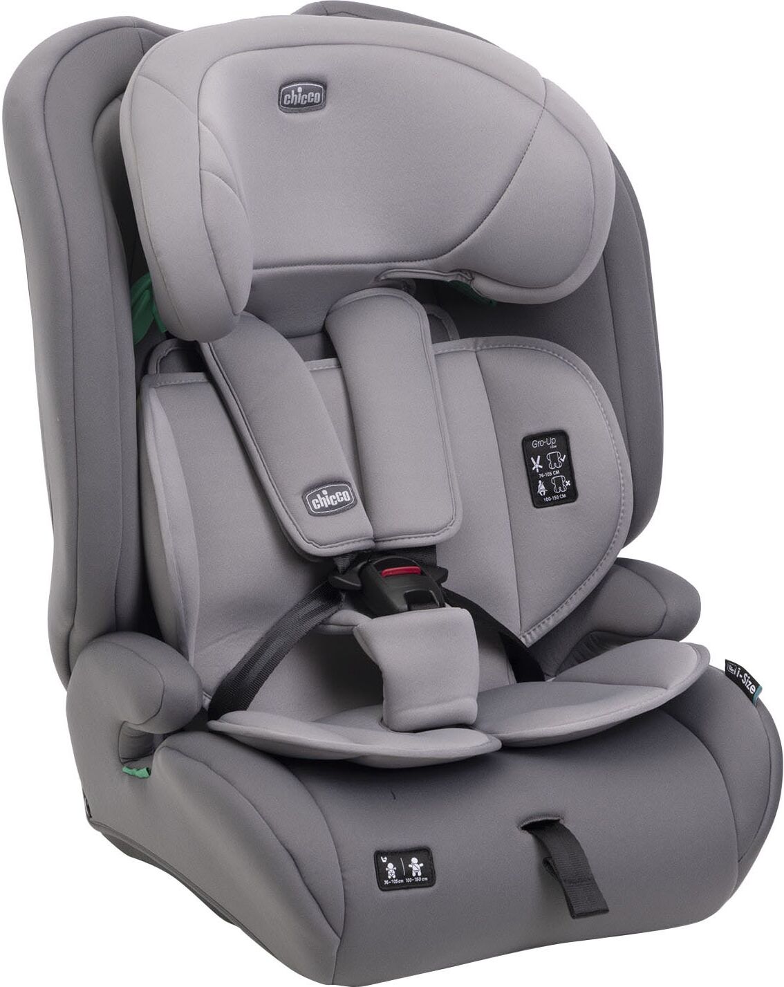Autokindersitz CHICCO "Gro-Up I-Size", Baby, grau (stone), Materialmix, Kindersitze Autokindersitz