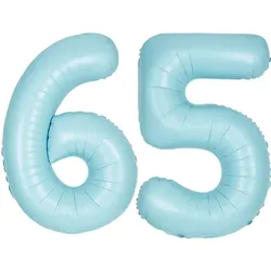 XL Folienballon hellblau Zahl 65
