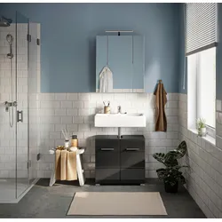 Badezimmer Linus 2-tlg. mit LED ca. 60 cm Schwarz