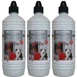 3 liter Moritz Bio Ethanol >95% für Ethanolkamine Gelkamine Rückstandslose Verb