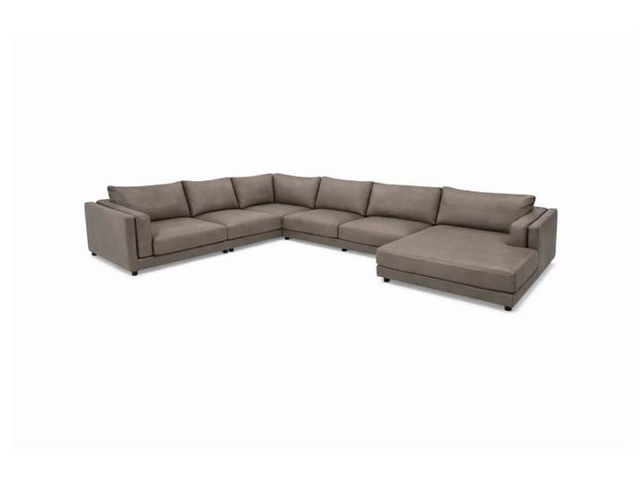 Ecksofa Larry Basic Candy / Farbe: Elephant / Bezugsmaterial: Leder Basic
