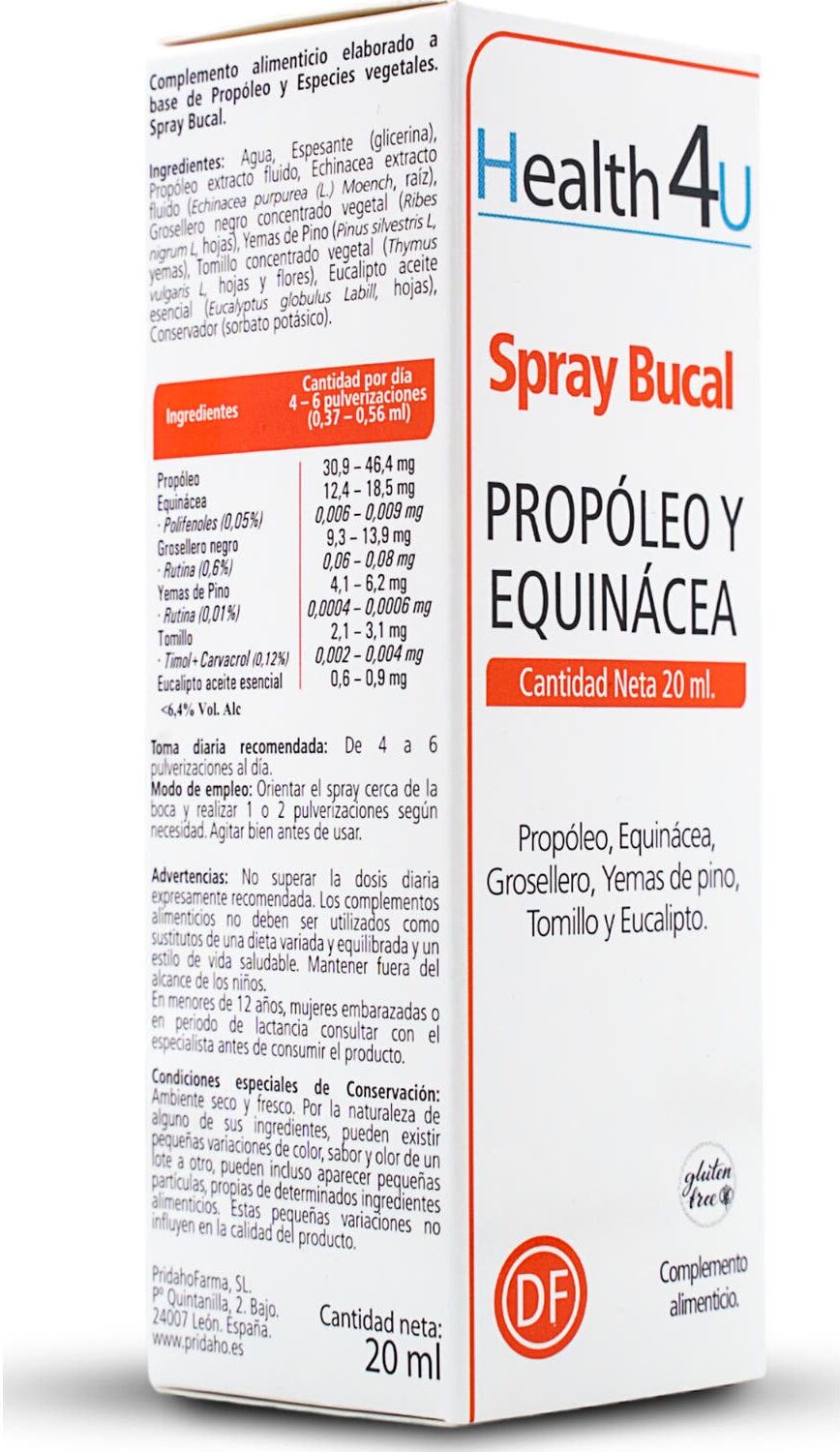 Health 4U H4 U Spray Bucal Propóleo y Equinácea 20 ml