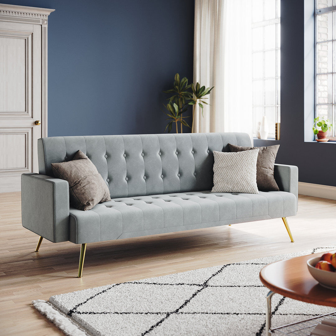 Fairmont Park Kena 5 Seater Convertible Sleeper Sofa Grey Fireproof Sponge 187.96cm H X 485.14cm W X 200.66cm D