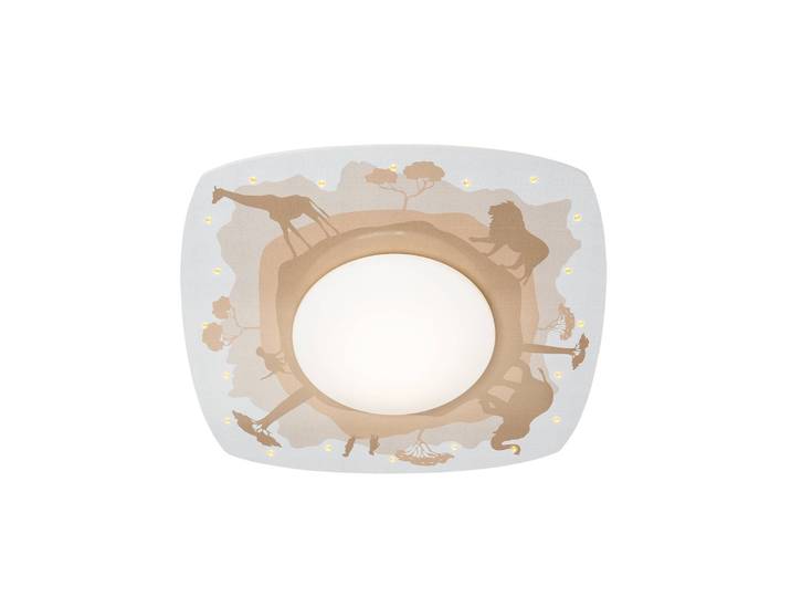 Elobra Deckenlampe Scandi Savanne, gelb / orange, für Kinderzimmer, Holz, Deckenlampe