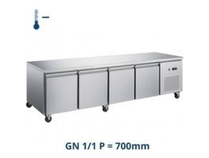 Desserte réfrigérée négative - 4 portes GN1/1 - 553 L - -18/-22°C - Inox