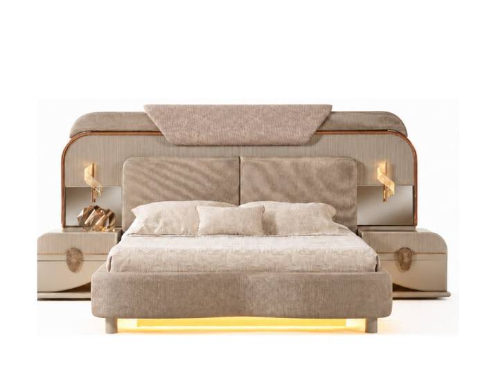 Villa Möbel Boxspringbett Brugge (Bett, 1 Bett), Bett mit Bettkasten und Kopfteil für mehr Stauraum