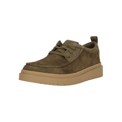 Schnürschuh CLARKS "Polden Moc", Herren, Gr. 45, grün, Kunstfaser, Schuhe Schnürschuh, mit ultraleichter Sohle
